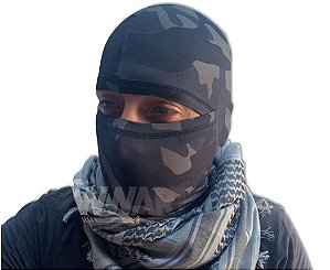 Balaclava Tática Articulada Preta Costura Plana